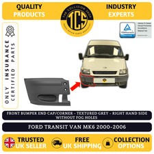 FRONT BUMPER END CAP/CORNER TEXTURED GREY -FORD TRANSIT VAN MK6 2000-2006 -RIGHT