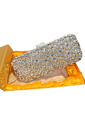 Silver crystal clutch bags