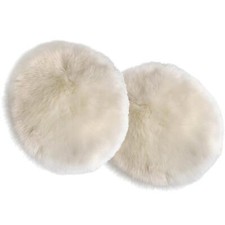 2pc Round Faux Fur Seat