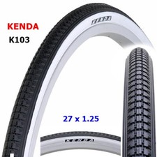 KENDA K103 Bike Tyre, size 27x1.25, 27x 1 ¼, white wall, ETRTO 32-630