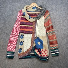 Desigual Cardigan Womens UK M Multi Acrylic Sweater Jumper Aztec Boho Hippie