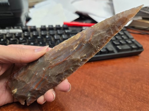 Agate stone spearhead - agate,