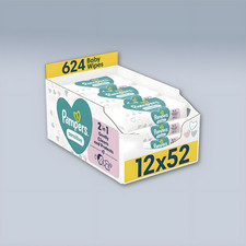 Pampers Sensitive Baby Wipes 12 Packs (Total 624 Wipes) pH-Balanced Alcohol-Free