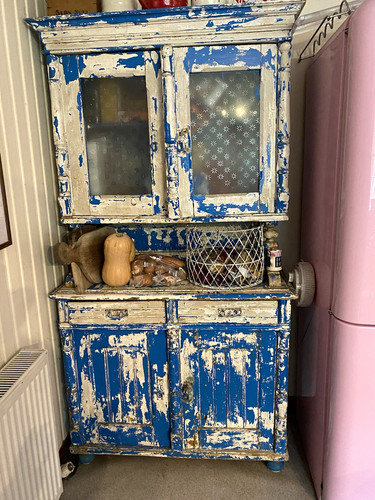Vintage distressed blue - distressed, &