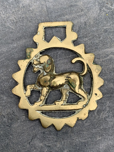 Vintage brass greyhound dog - brass,
