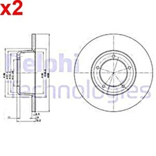 2X Brake Disc DELPHI Fits LAND