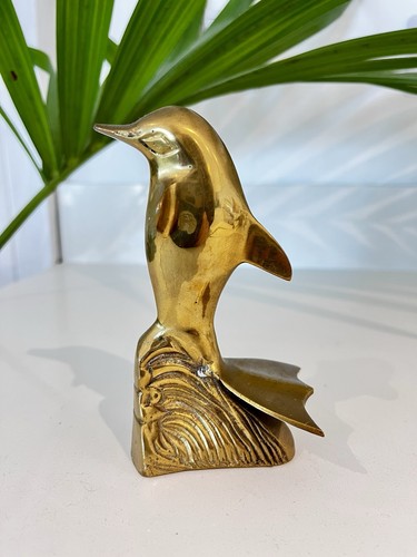 Vintage brass dolphin ornament - dolphin,