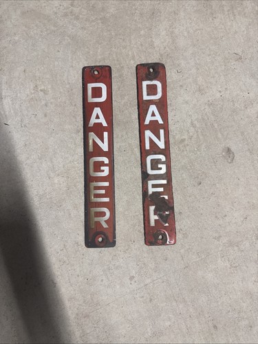 Vintage red enamel danger - enamel, 'danger'