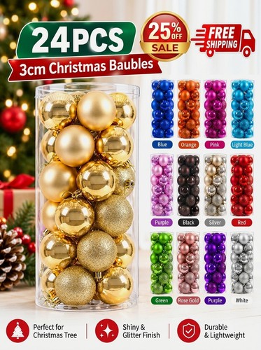 24pcs 3cm christmas decor - 3cm,
