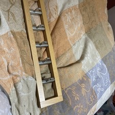 Wall Mounted Coat Hanger 5 Hooks Wood & Chrome Coat Rack Heavy Duty Width 19 Inc