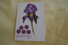 Purple buttons x 5 - Plastic 2 hole flat back round - 10 mms diam - EC