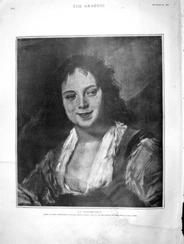 Original old antique print - old,