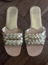 Zara Gold Sandals Sliders Flats Size 4