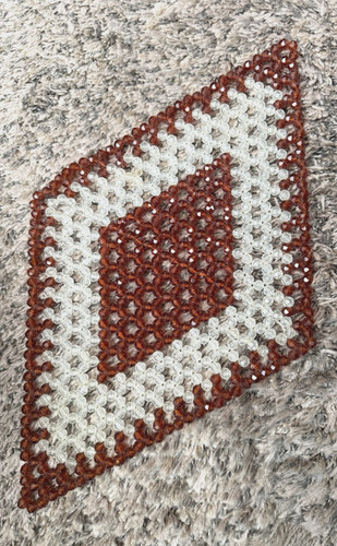 Vintage handmade beaded table - handmade,
