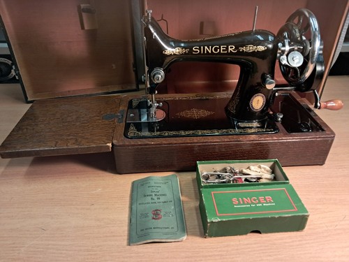 Singer 99k hand crank sewing - hand,
