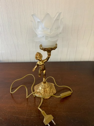 Bronze angel lamp - bronze,