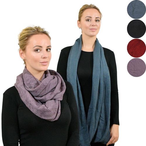 Crinkled pleated tube snood - crinkled,