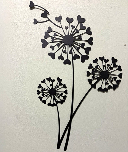 Black metal floral wall - metal,