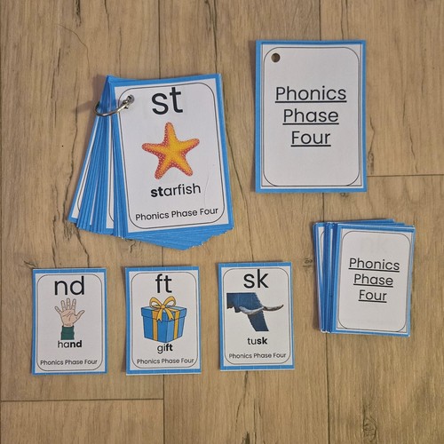 Phonics phase four flash cards - phase,