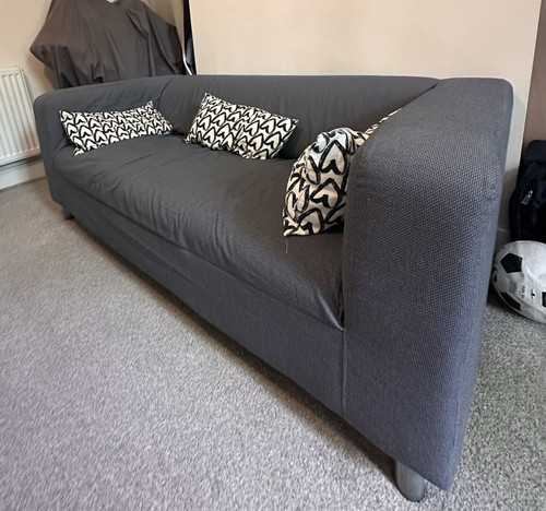 Ikea seater grey fabric - ikea,