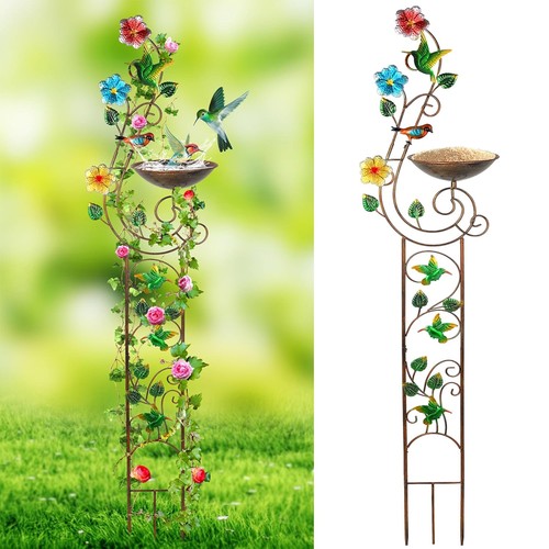 Metal bird bath feeder stake - bath, w/stake