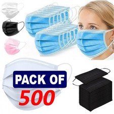 500 x Disposable 3 Ply Face