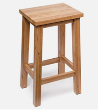 Oak Kitchen Breakfast Bar Stools | Solid Wood Stool | Dining Seat with cushions