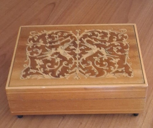 Vintage inlaid marquetry swiss - vintage,