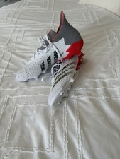 Adidas Predator Freak + FG Demonskin Mens Size 12 UK White Grey Football Boots