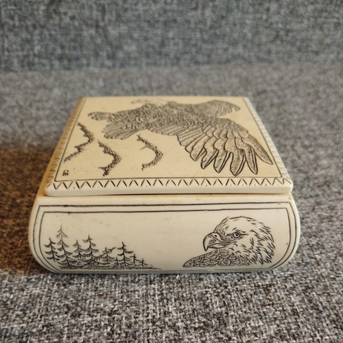 Vintage faux scrimshaw square - vintage,