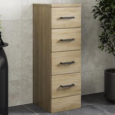 Oak Wood 4 Drawer Freestanding