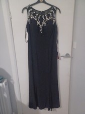 Mylene Klass Black Jeweled Maxi Gown Dress Size 14 New With Tags
