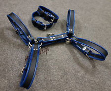 MENS LEATHER ADJUSTABLE STRAP CHEST HALF HARNESS & BICEP SET GAY CLUB-WEAR GIFT