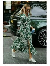 Zara Green & White Floral Midi Shirt Dress, Amanda Holden, Large, 7484/170 