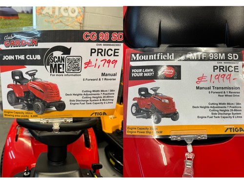 Ride mower 98m - mower, 98m-sd