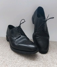 Loake 1880 Wembley  Black Leather Brogue Lace Up Shoes Size UK 10 Dainite Soles