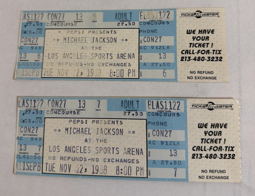Michael jackson concert ticket - jackson,