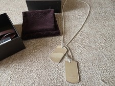 GUCCI DOG TAGS , BOXED AND 100% GENUINE , GOOD USED CONDITION , PLEASE SEE PICS