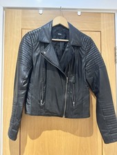 Black Real Leather ASOS Jacket Size 12