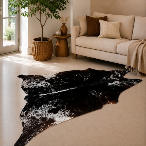 Genuine brown white - genuine, cowhide