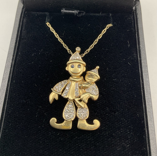 9ct gold necklace clown - &,