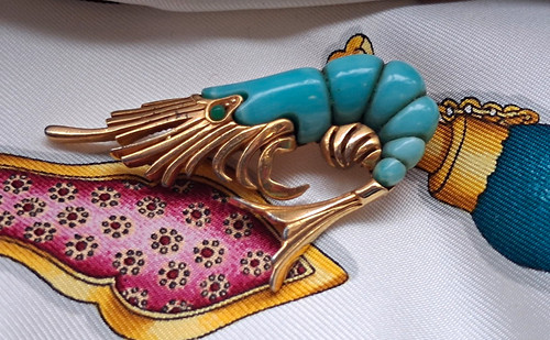 Vintage sphinx shrimp brooch - vintage,