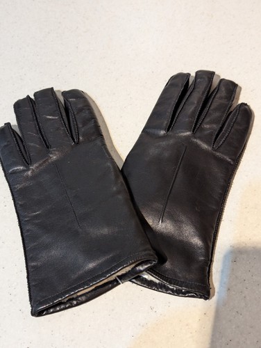 Leather gloves womens black - leather, m