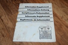 TEAC Open Reel Tape Deck Decks RARE Information Supplement Vintage Retro