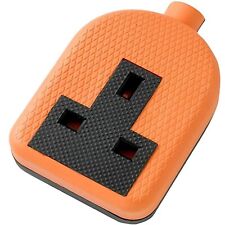 13A SINGLE EXTENSION TRAILING SOCKET RUBBER BLOCK 1 GANG ORANGE IMPACT RESISTANT