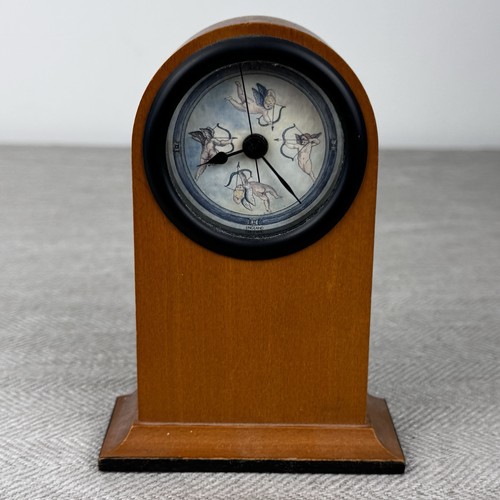 Wooden mantel clock cupid - mantel,