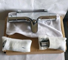 JUNSOTTOR Thermostatic Bath Shower Mixer Taps Bar Shower w/ Filler Spout Chrome