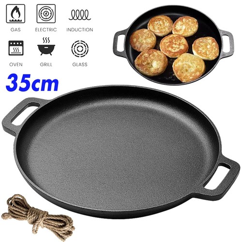 35cm cast iron round griddle - cast,