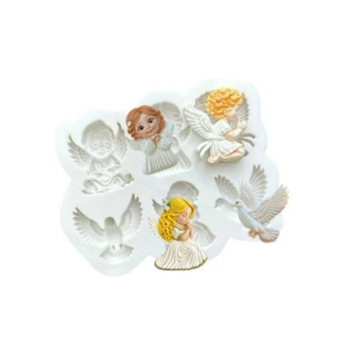 Silicone mold angels birds - silicone,