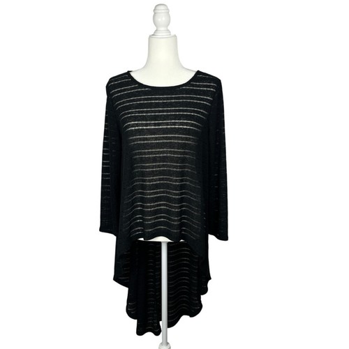 Semi sheer black striped knit - semi,